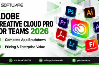 Adobe Creative Cloud Pro for Teams 2026 featuring Photoshop, Illustrator, Premiere Pro, After Effects, Acrobat, Lightroom, and Firefly – PI Software.