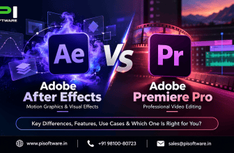 Adobe After Effects vs Premiere Pro comparison showing key differences, features, motion graphics, visual effects, and professional video editing.
